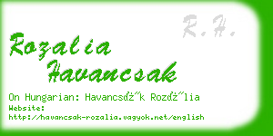 rozalia havancsak business card